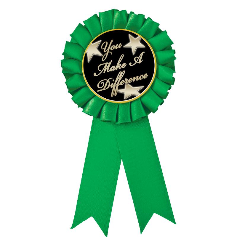 GREEN MYLAR ROSETTES