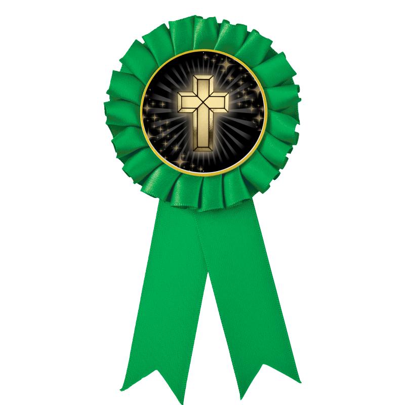 GREEN MYLAR ROSETTES