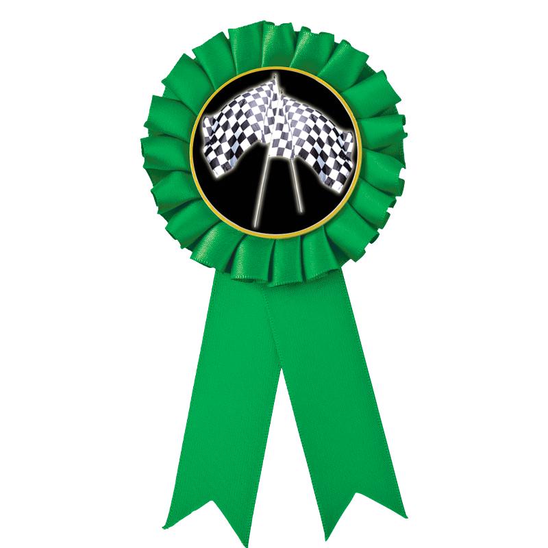 GREEN MYLAR ROSETTES