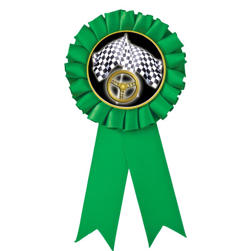 GREEN MYLAR ROSETTES