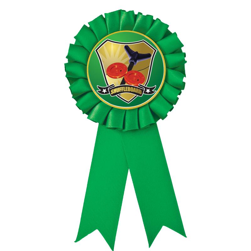GREEN MYLAR ROSETTES