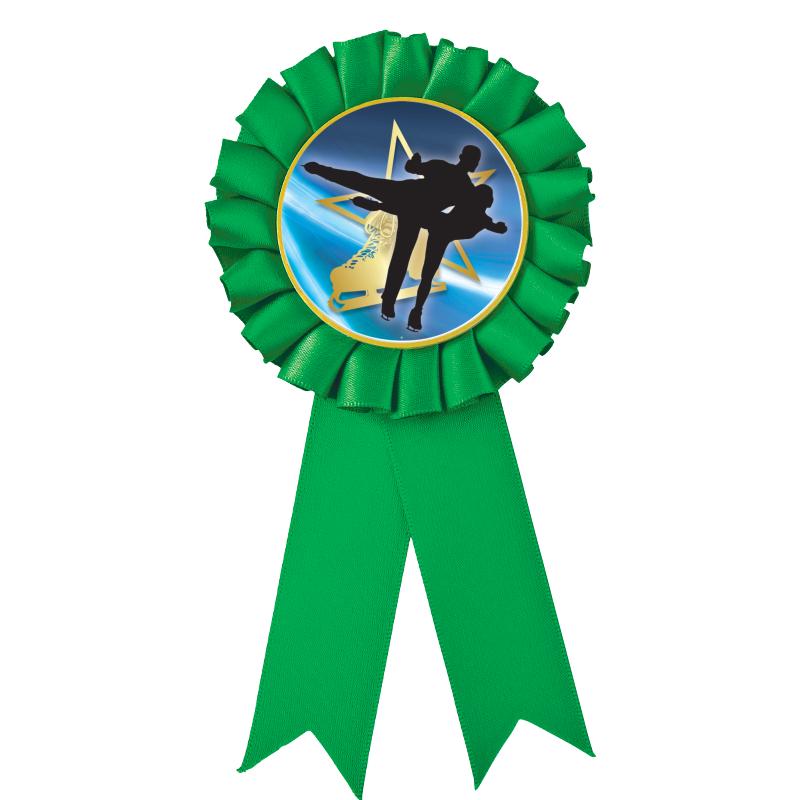 GREEN MYLAR ROSETTES