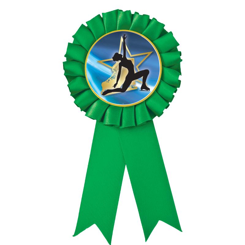 GREEN MYLAR ROSETTES