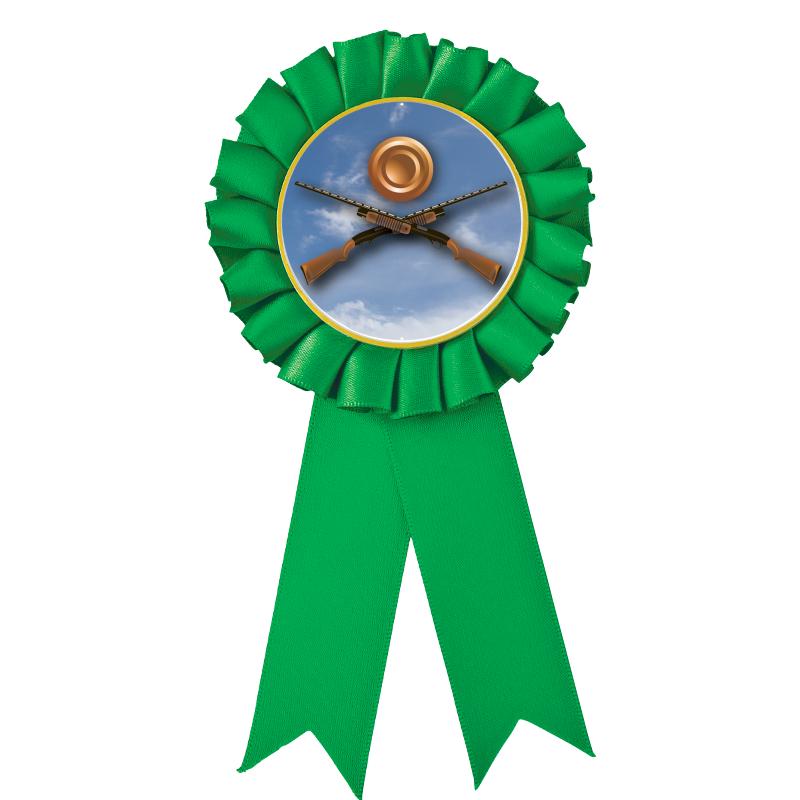 GREEN MYLAR ROSETTES