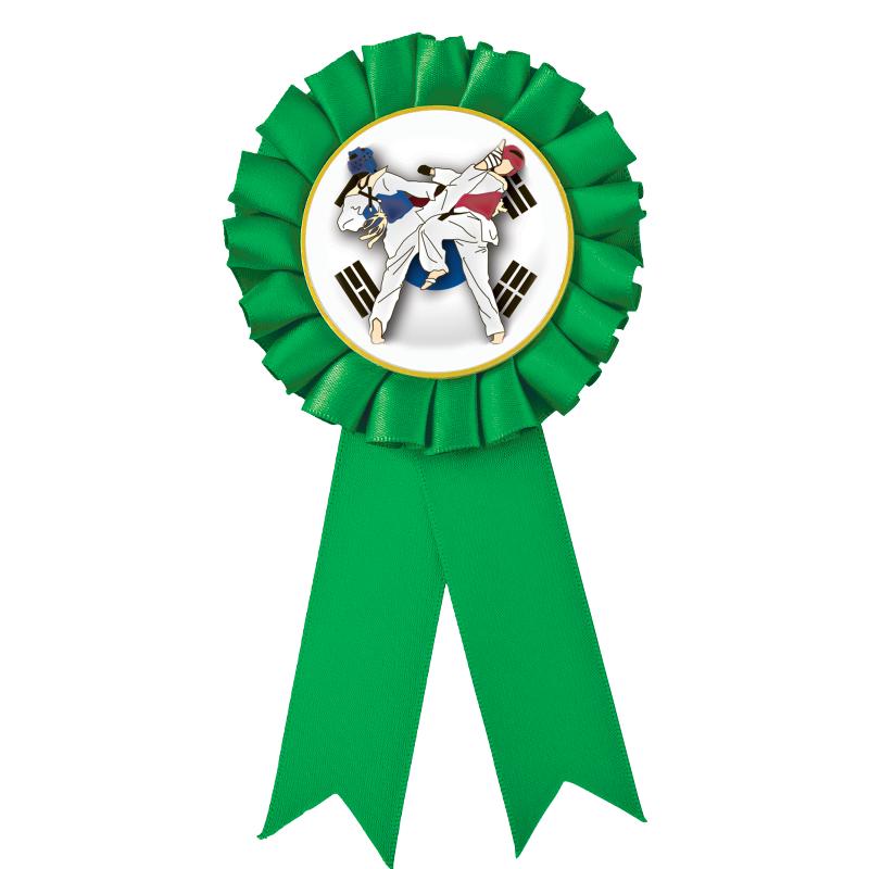 GREEN MYLAR ROSETTES