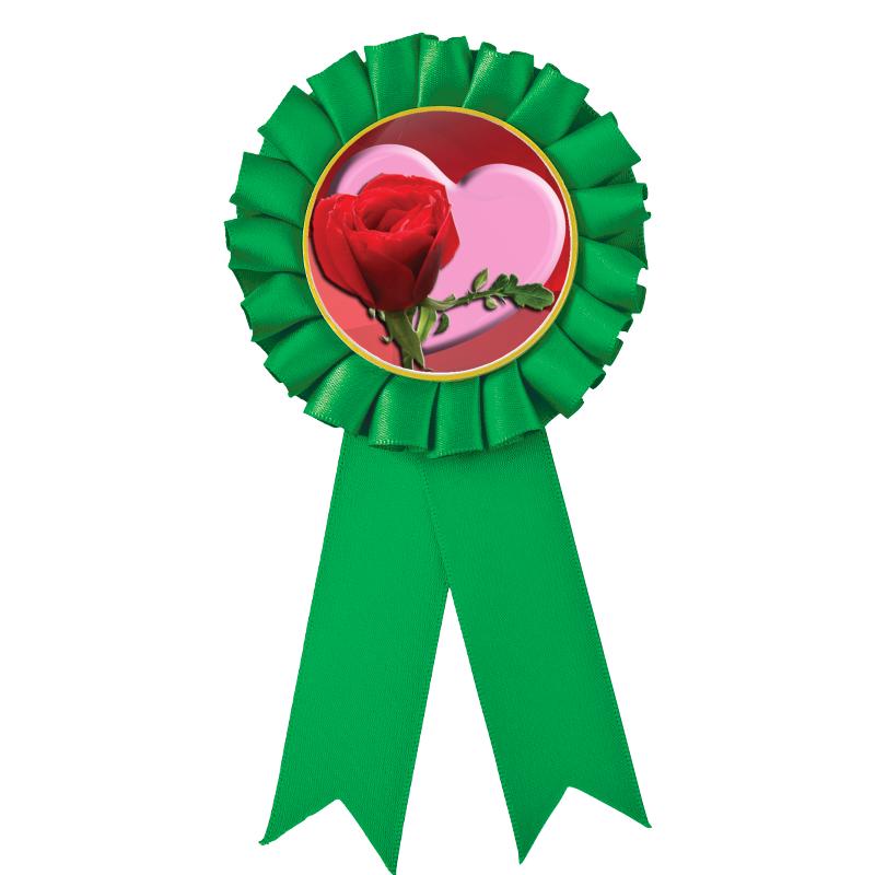 GREEN MYLAR ROSETTES