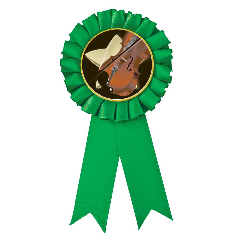 GREEN MYLAR ROSETTES