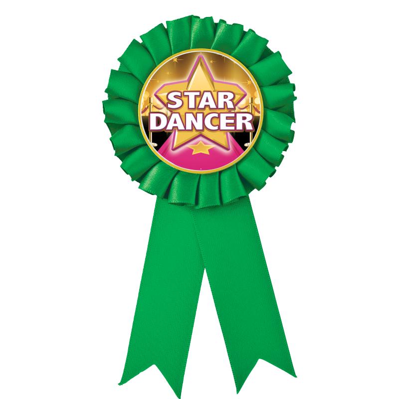 GREEN MYLAR ROSETTES