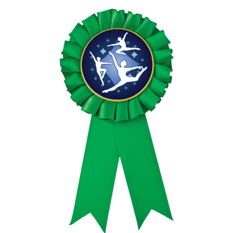 GREEN MYLAR ROSETTES