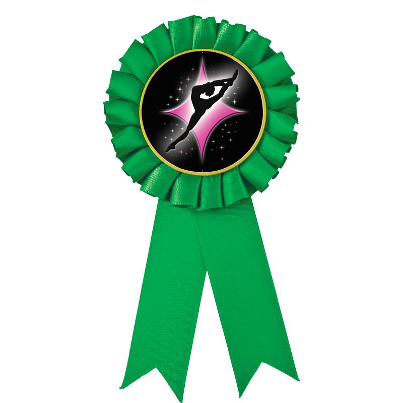 GREEN MYLAR ROSETTES