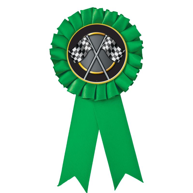 GREEN MYLAR ROSETTES