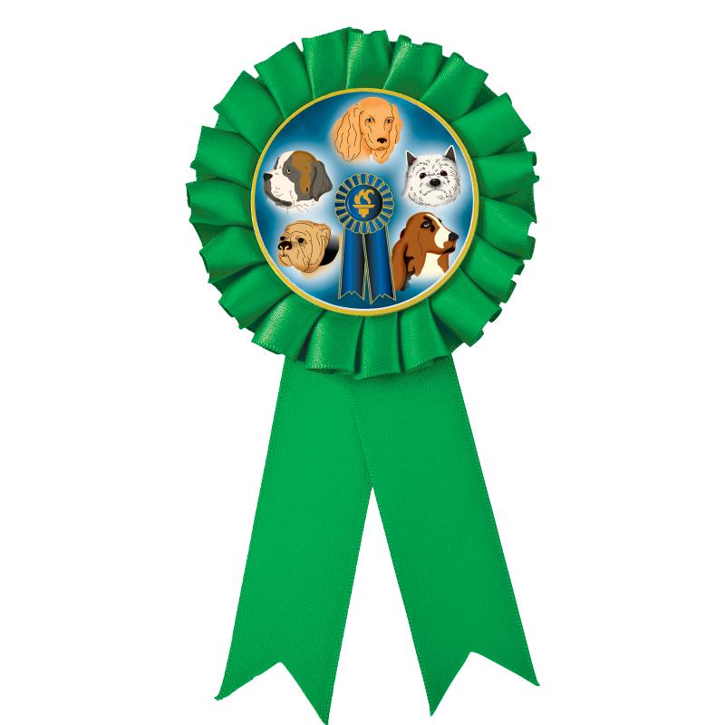 GREEN MYLAR ROSETTES