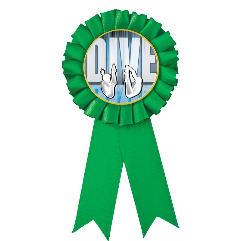 GREEN MYLAR ROSETTES