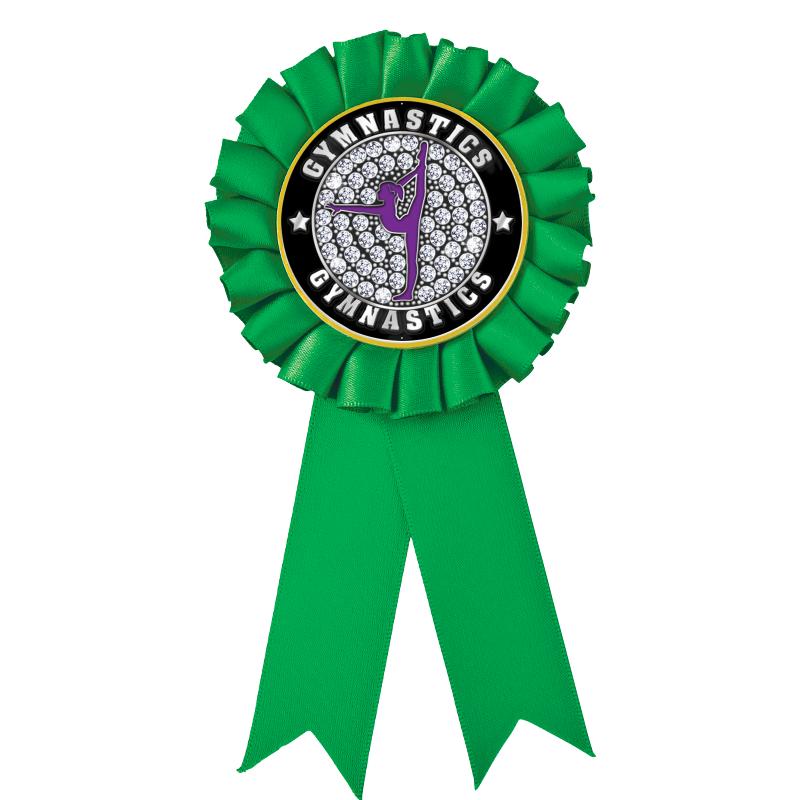 GREEN MYLAR ROSETTES