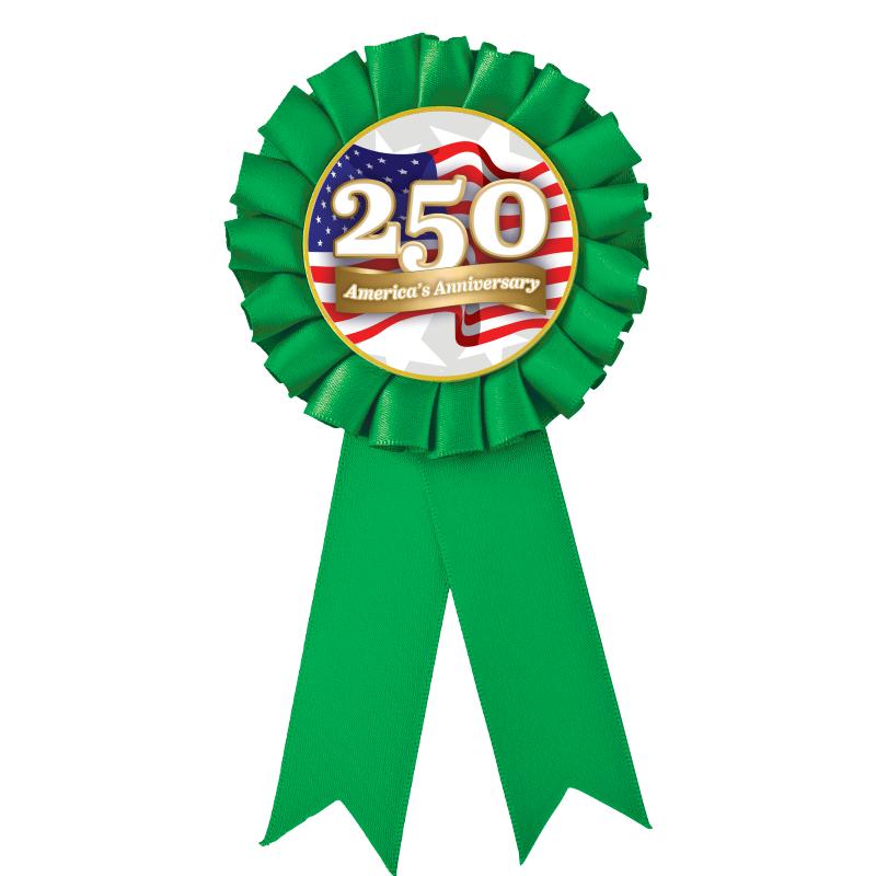 GREEN MYLAR ROSETTES