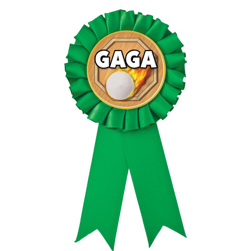 GREEN MYLAR ROSETTES