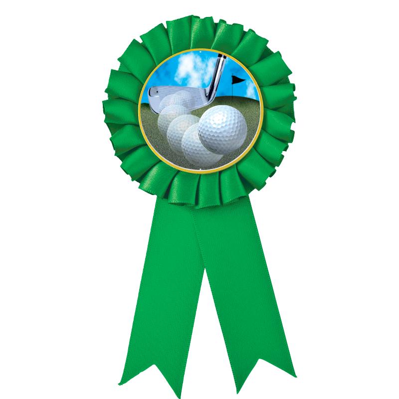 GREEN MYLAR ROSETTES
