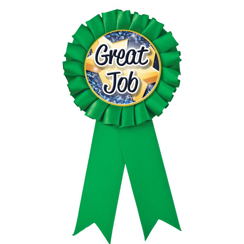 GREEN MYLAR ROSETTES