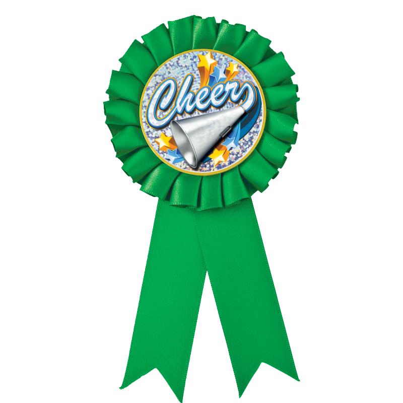 GREEN MYLAR ROSETTES