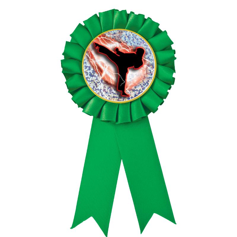 GREEN MYLAR ROSETTES