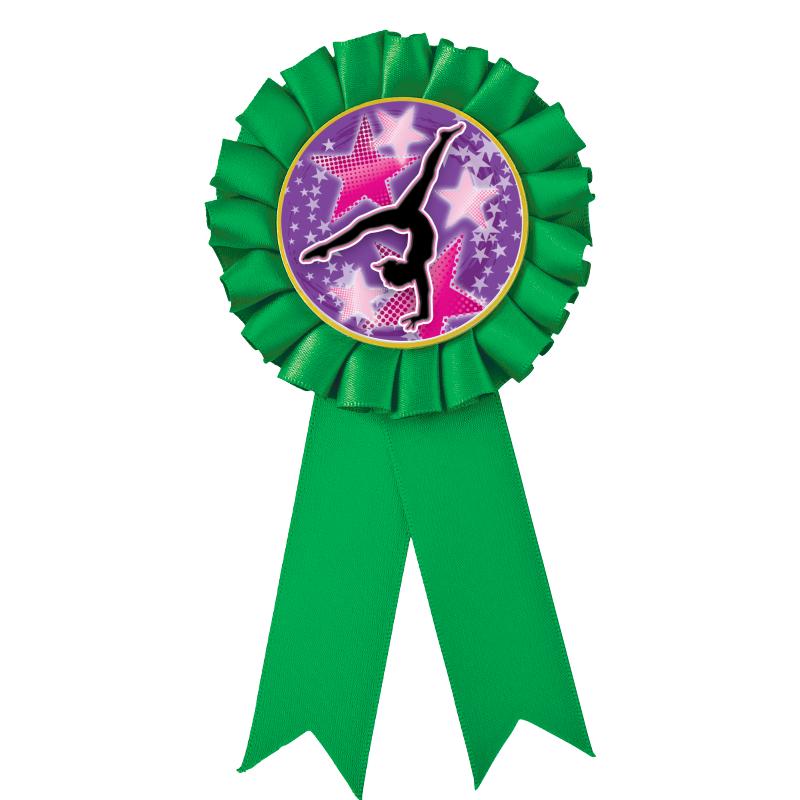 GREEN MYLAR ROSETTES