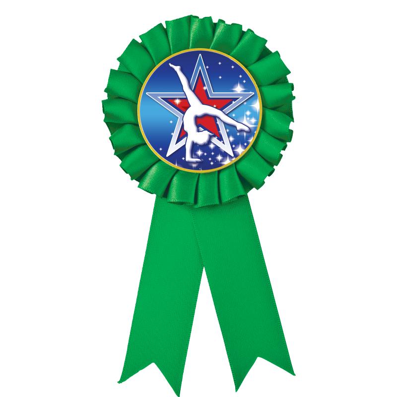 GREEN MYLAR ROSETTES
