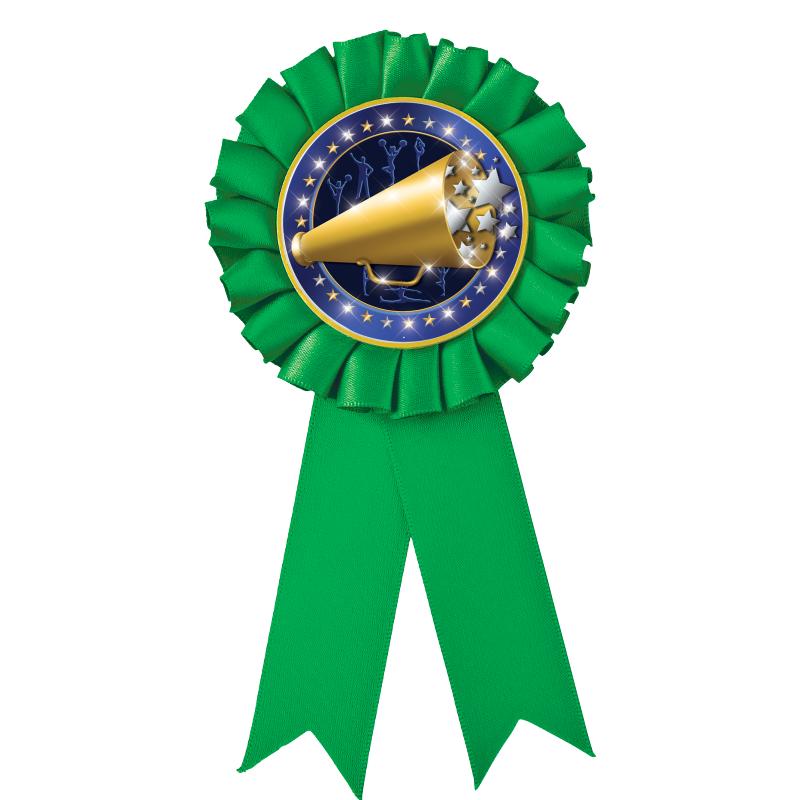 GREEN MYLAR ROSETTES