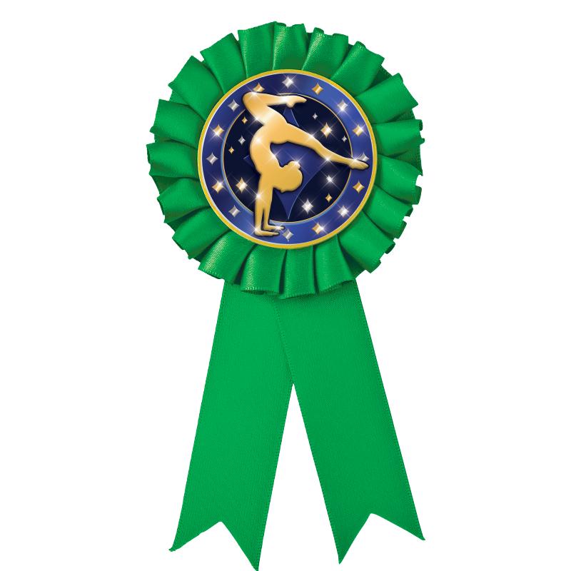 GREEN MYLAR ROSETTES