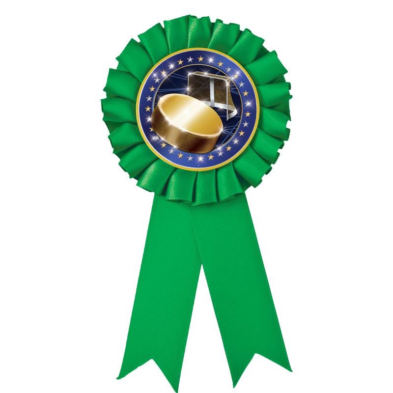 GREEN MYLAR ROSETTES