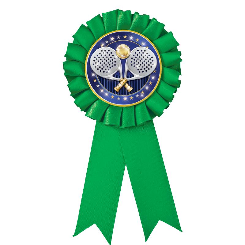 GREEN MYLAR ROSETTES