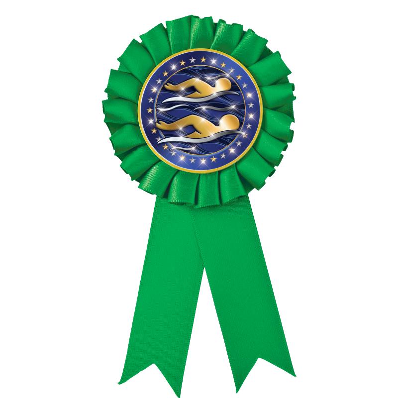 GREEN MYLAR ROSETTES