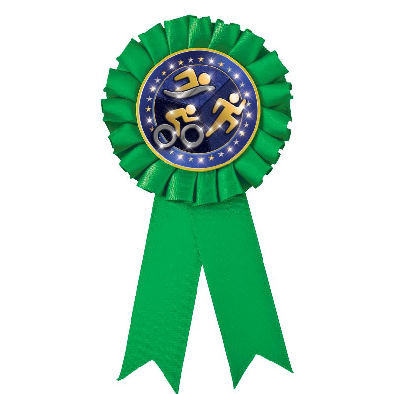 GREEN MYLAR ROSETTES