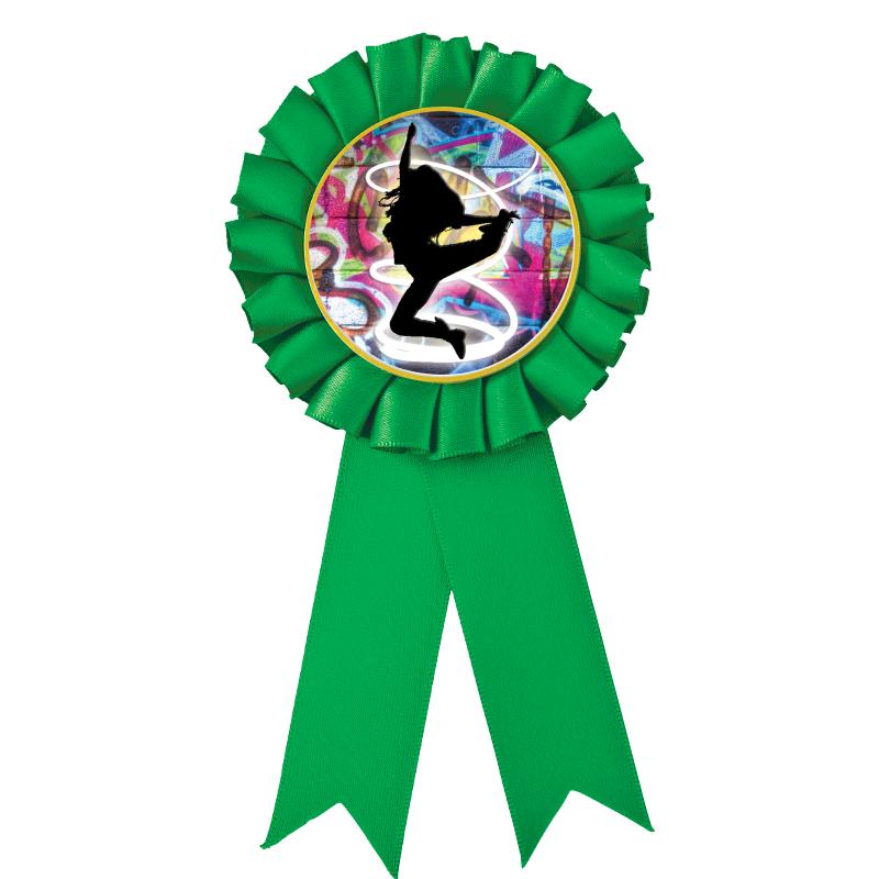 GREEN MYLAR ROSETTES