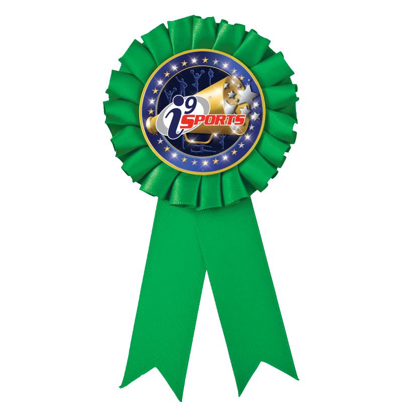 GREEN MYLAR ROSETTES