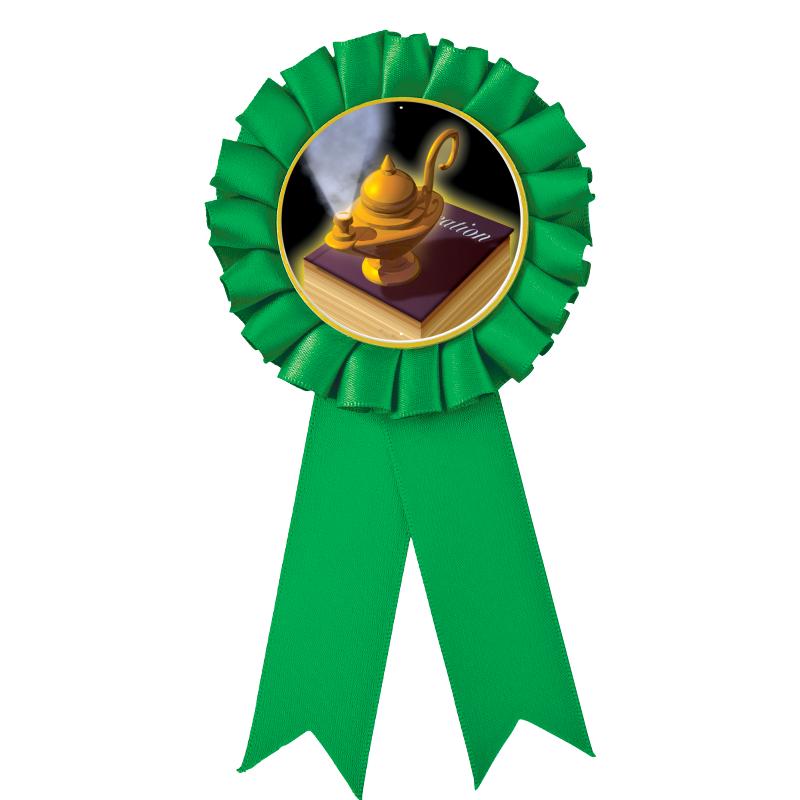 GREEN MYLAR ROSETTES