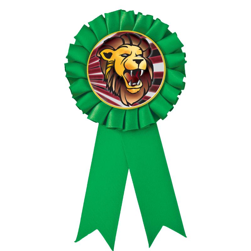 GREEN MYLAR ROSETTES