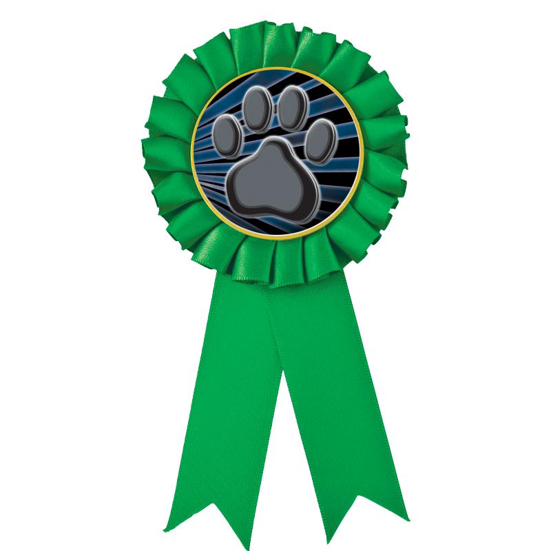 GREEN MYLAR ROSETTES