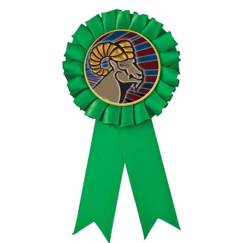 GREEN MYLAR ROSETTES