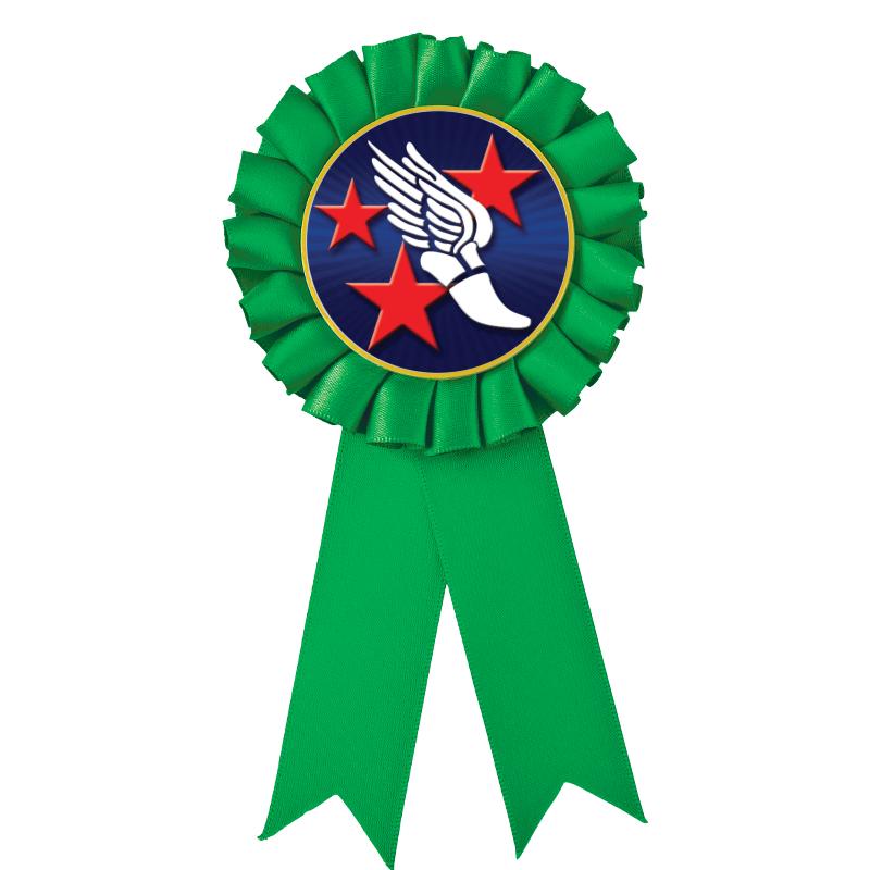 GREEN MYLAR ROSETTES