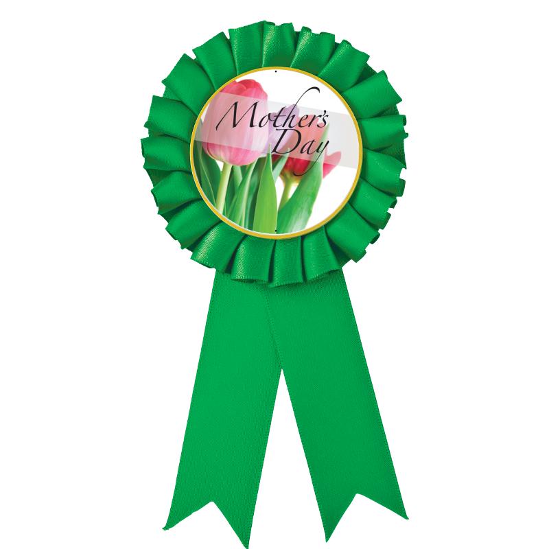 GREEN MYLAR ROSETTES