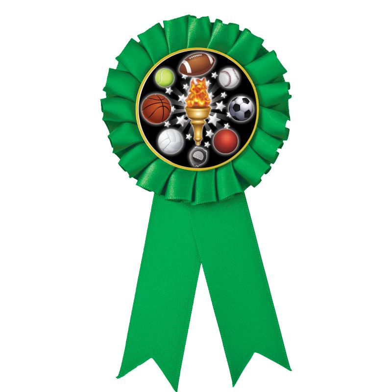 GREEN MYLAR ROSETTES