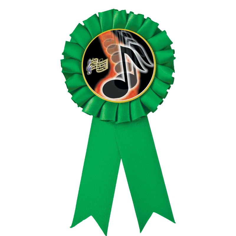 GREEN MYLAR ROSETTES