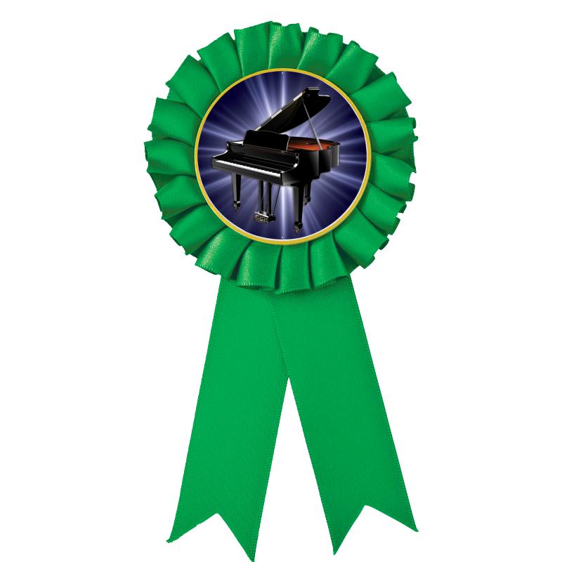 GREEN MYLAR ROSETTES