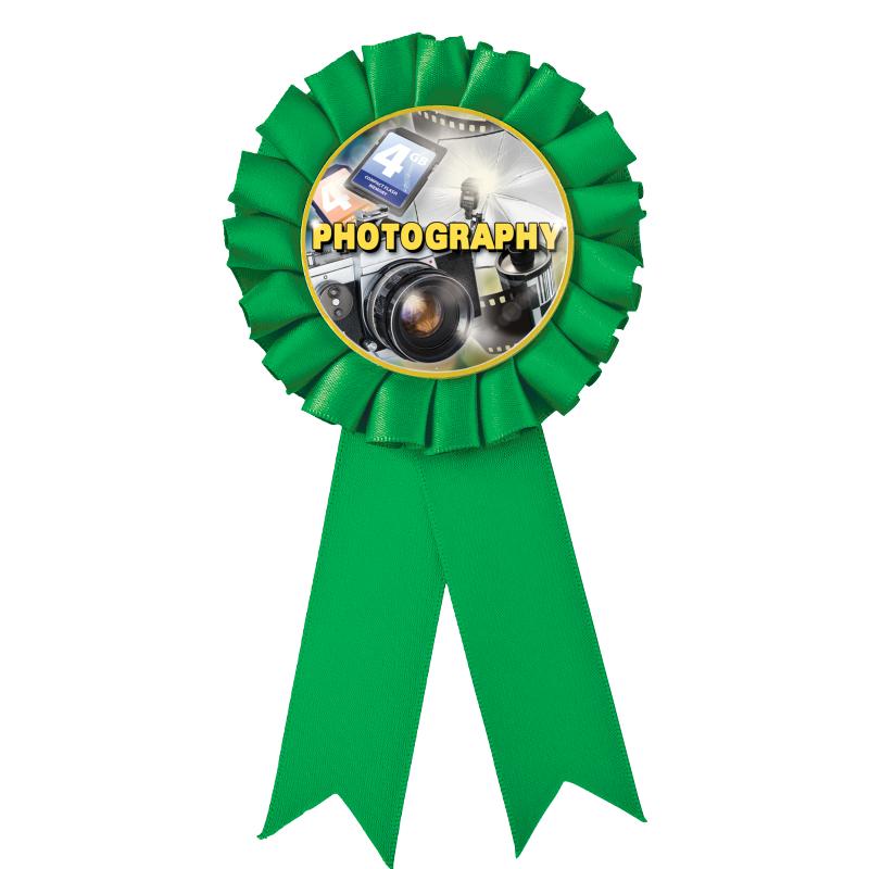 GREEN MYLAR ROSETTES