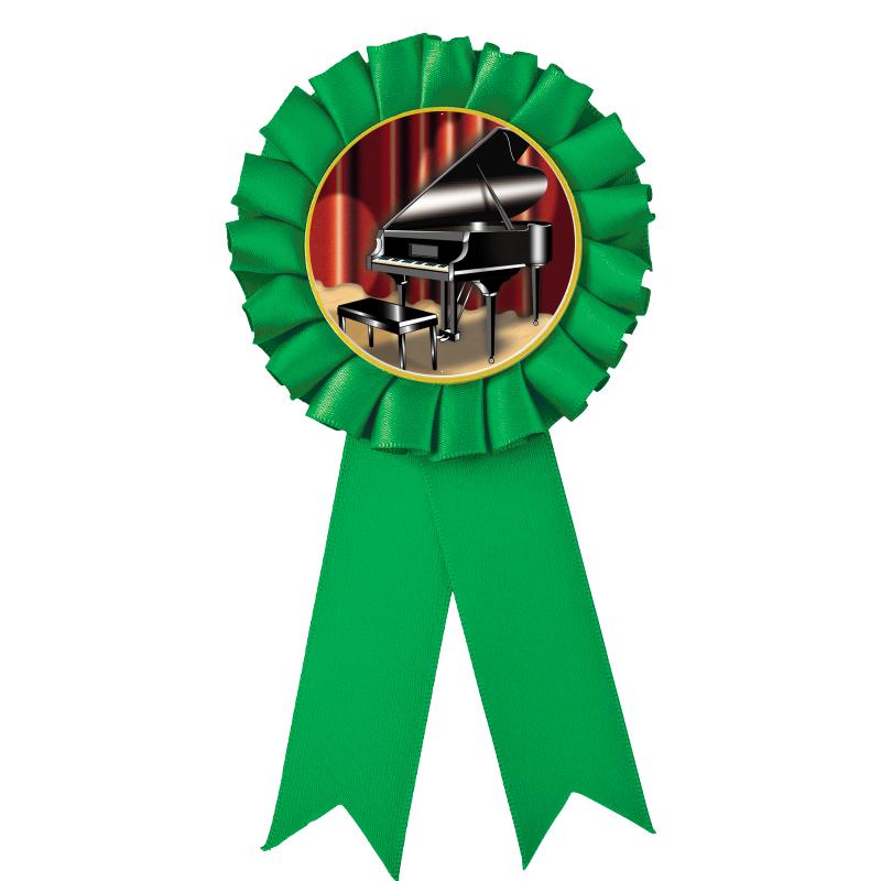 GREEN MYLAR ROSETTES