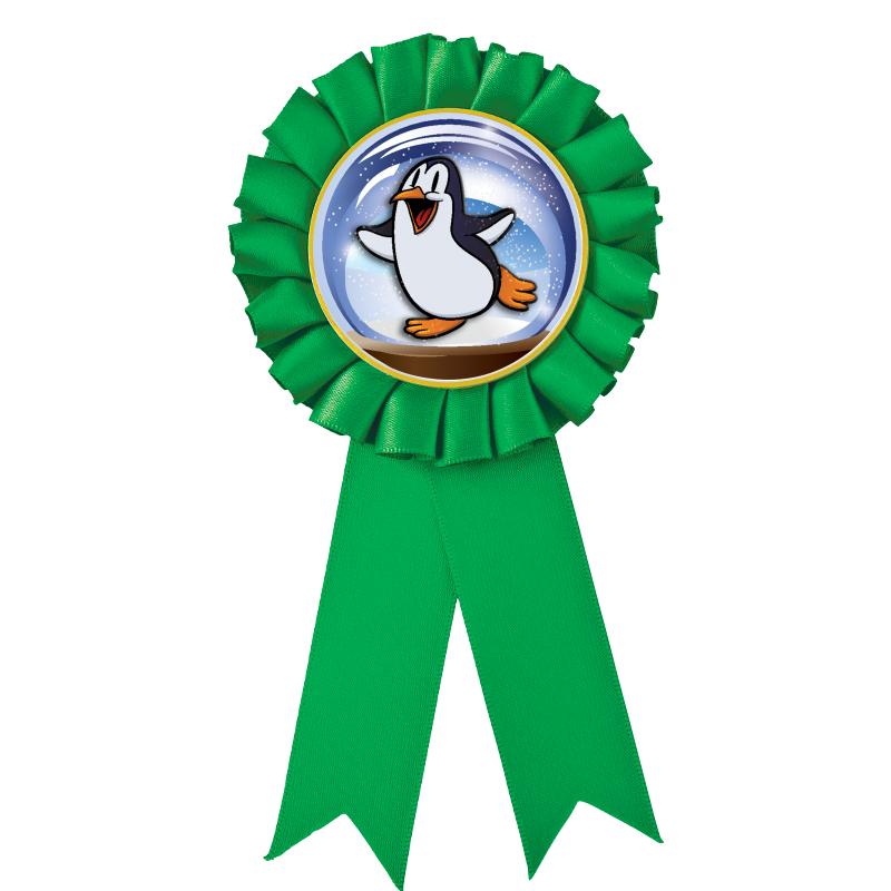 GREEN MYLAR ROSETTES