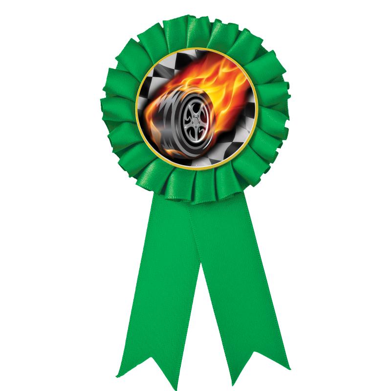 GREEN MYLAR ROSETTES