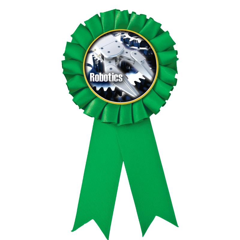 GREEN MYLAR ROSETTES