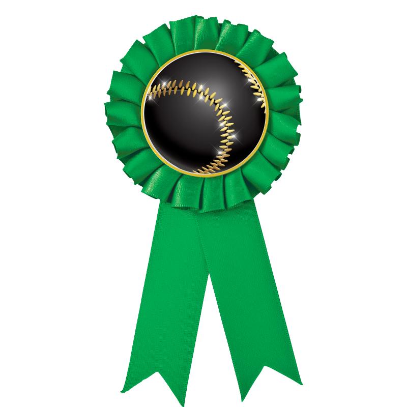 GREEN MYLAR ROSETTES