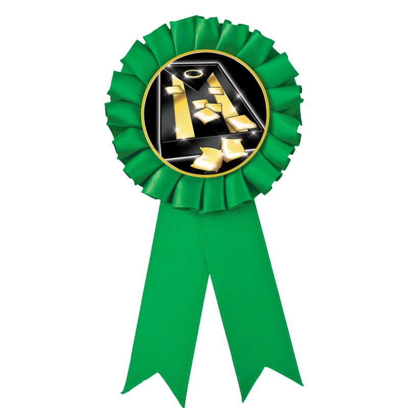 GREEN MYLAR ROSETTES